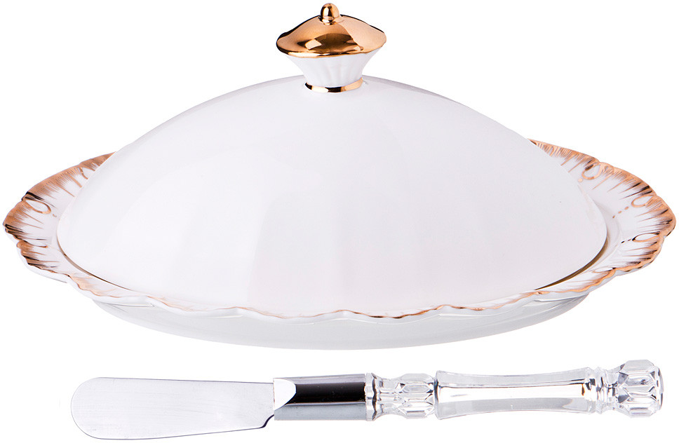 Масленка с ножом и крышкой (19×13 см) | Герцогиня | Lefard