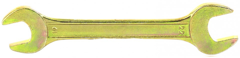 Ключ рожковый (19×22 мм, желтый цинк) | Сибртех