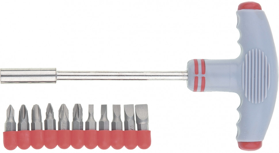 Отвертка с Т-образной эргономичной ручкой и набором бит | Matrix MTX