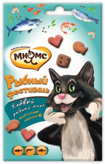 Лакомство для кошек «Рыбный фестиваль» (лосось, креветки, форель), 50 г