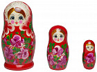 Матрешка «Красный букет» (3-х кукольная)