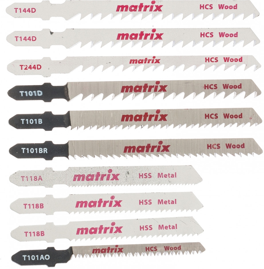 Набор полотен для электролобзика универсальный «T-SET1001» (10 шт.) | Matrix MTX