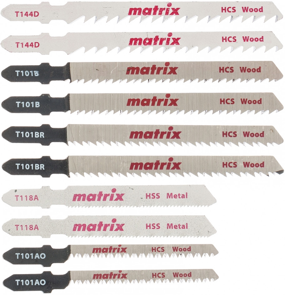 Набор полотен для электролобзика универсальный «T-SET1003» (10 шт.) | Matrix MTX