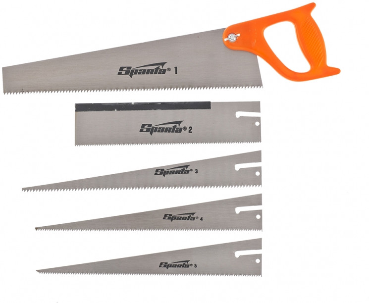 Ножовка по дереву (5 сменных полотен) | Sparta