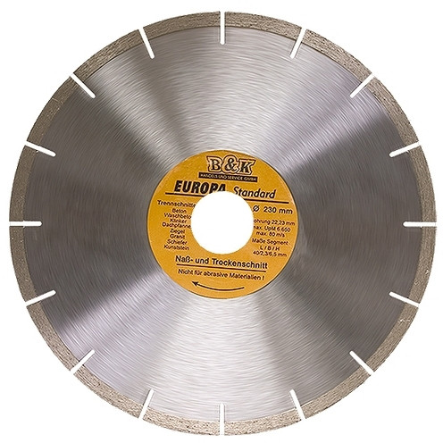 Диск алмазный «Europa Standard» (отрезной сегментный) | Sparta