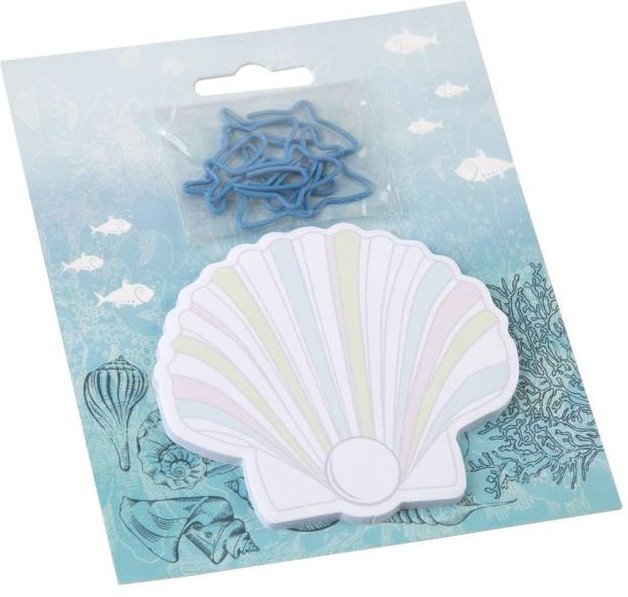 Бумага для заметок со скрепками «Ракушка» | Феникс Презент