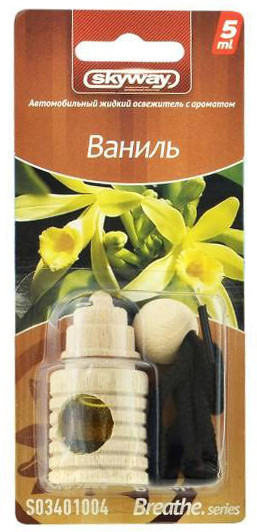 Ароматизатор подвесной бутылочка в дереве «Ваниль» | Breathe.series | Skyway