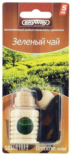 Ароматизатор подвесной бутылочка в дереве «Зеленый чай» | Breathe.series | Skyway