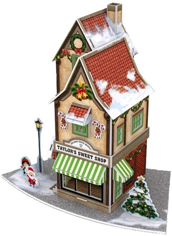 Магазинчик сладостей (с LED-подсветкой) | Рождественский коттедж | CubicFun