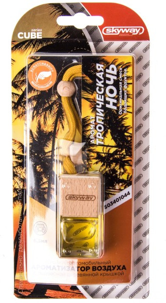 Ароматизатор воздуха подвесной «Тропическая ночь» (бутылочка с деревянной крышкой) | Cube | Skyway