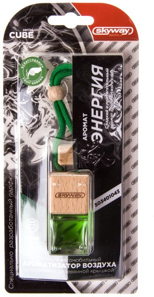 Ароматизатор воздуха подвесной «Энергния» (бутылочка с деревянной крышкой) | Cube | Skyway