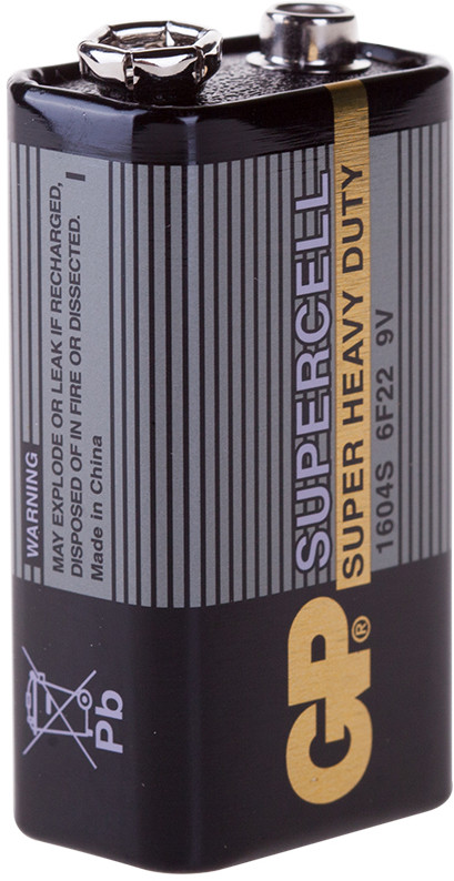 Батарейка солевая 6F22 | Supercell | GP