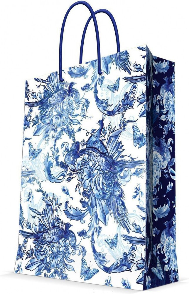Пакет бумажный «Голубые цветы» | Magic Home