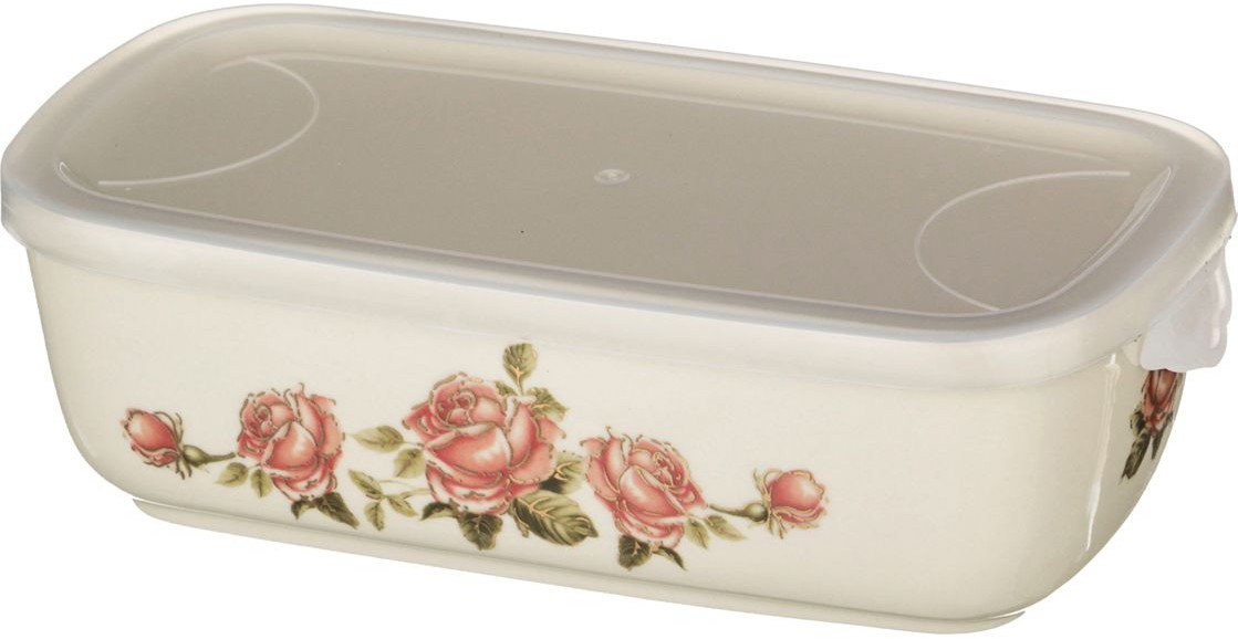 Блюдо для заливного с крышкой (6×9,5×19 см) | Корейская роза | Lefard