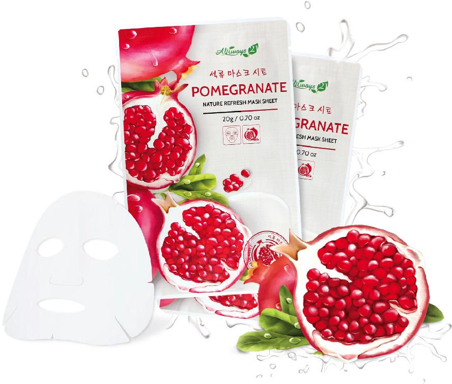 Маска для лица тканевая «Pomegranate» | Nature Refresh Mask Sheet | Always21