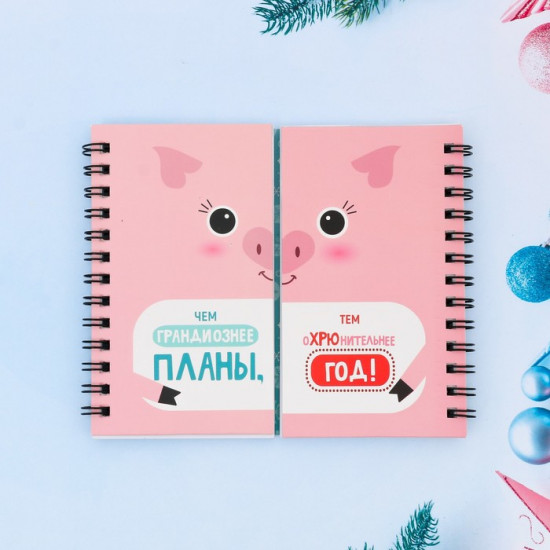 Блокнот двухсторонний «Грандиозные планы — оХРЮнительный год!»