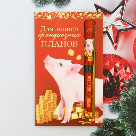 Ручка на открытке «Для записи грандиозных планов»