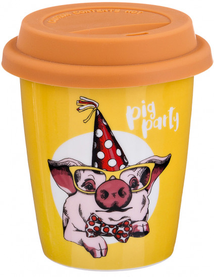 Кружка «Pig party» (с силиконовой крышкой)