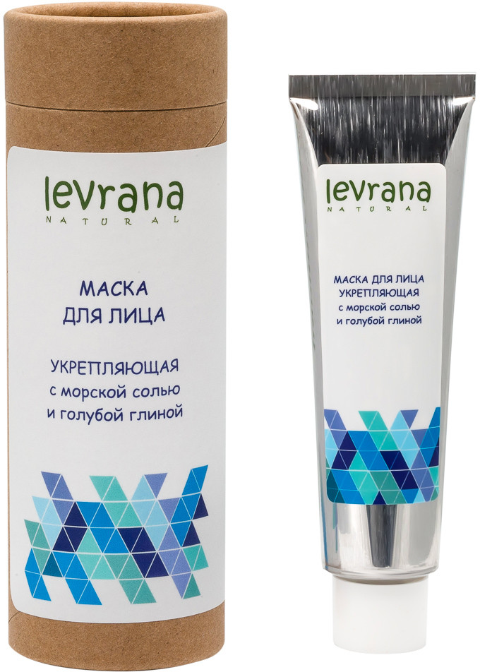 Маска для лица с розовой морской солью и голубой глиной укрепляющая | Levrana