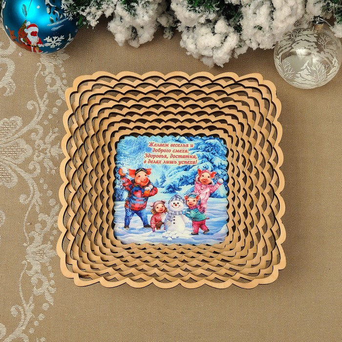 Сухарница «Хрюши играют в снежки»