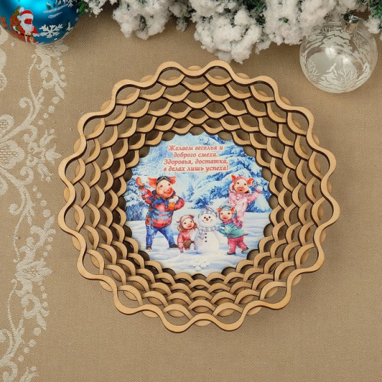 Сухарница «Хрюши играют в снежки»