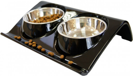 Миска двойная на меламиновой подставке Z формы (2×160 мл)