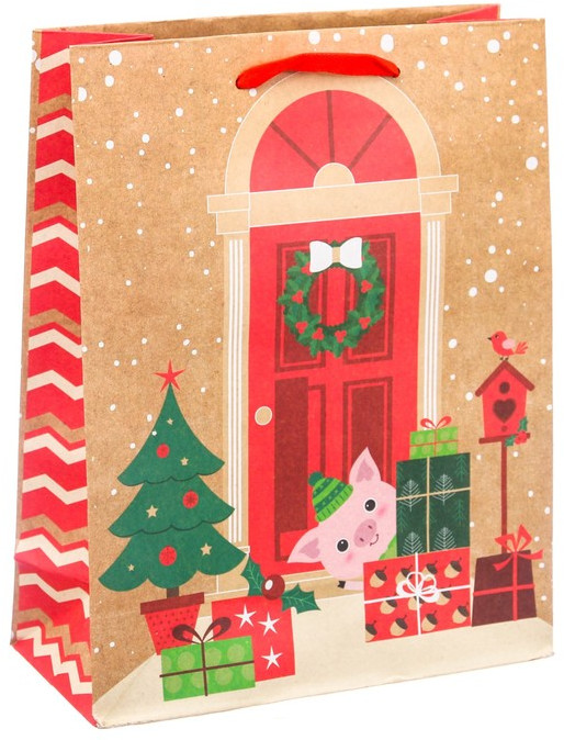 Пакет вертикальный «Счастливого года» | Весёлые зверята | Дарите Счастье