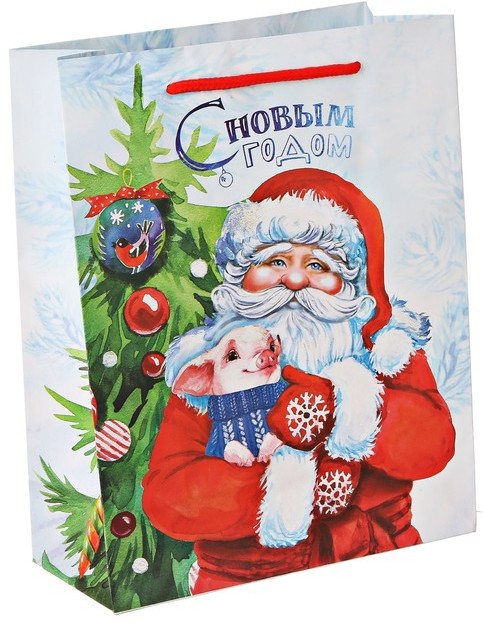 Пакет вертикальный «С Новым Счастьем!» | Снежная зима | Дарите Счастье