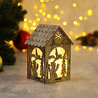 Подвеска световая «Домик со снеговиком»