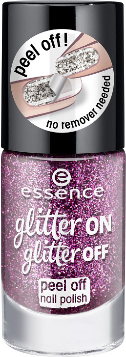 Лак для ногтей «Glitter On Glitter Off», оттенок 03 Party Queen | Essence