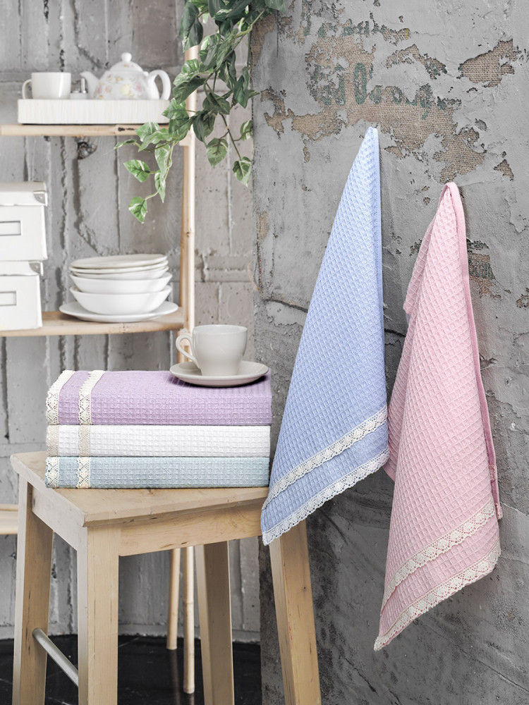 Полотенца вафельные c гипюром (5 шт.) | Kopenaki | Karna