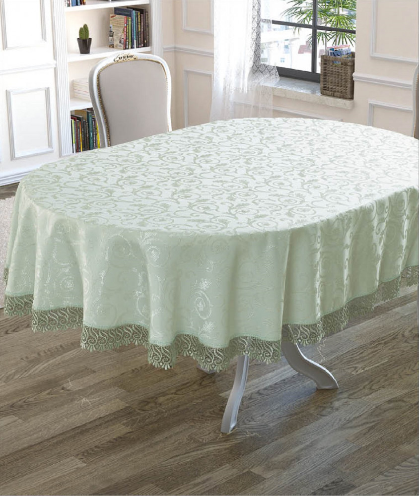 Скатерть овальная с гипюром | KDK | Karna