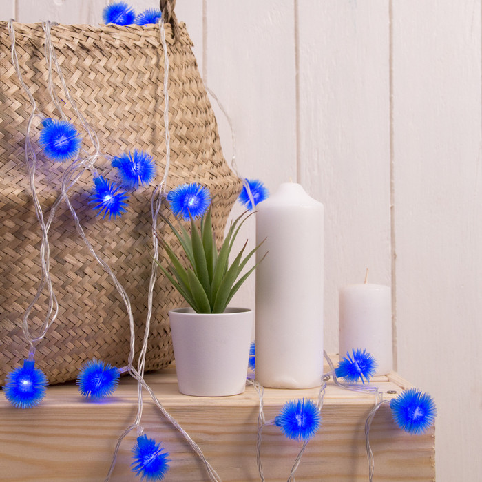 Гирлянда с насадками «Ежики синие» | Decor | Luazon