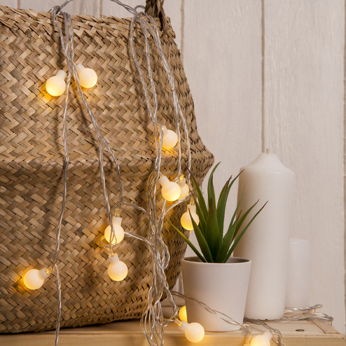 Гирлянда с насадками «Шарики белые» | Decor | Luazon