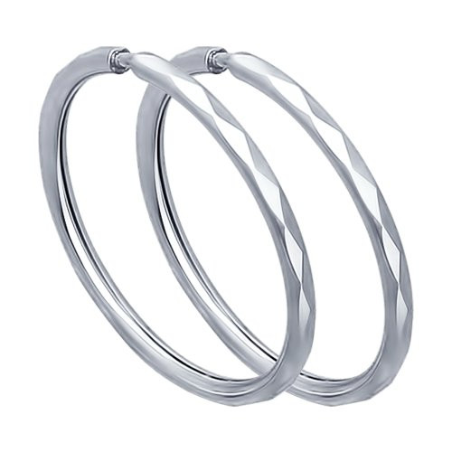 Серьги конго из серебра с алмазной гранью | SOKOLOV