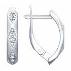 Серьги из серебра с фианитами