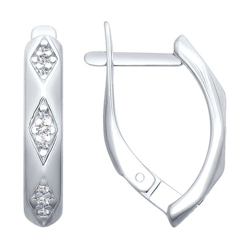 Серьги из серебра с фианитами | SOKOLOV