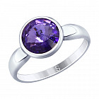 Кольцо из серебра с сиреневым кристаллом Swarovski