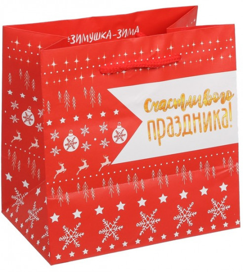 Пакет квадратный «Счастливого праздника»