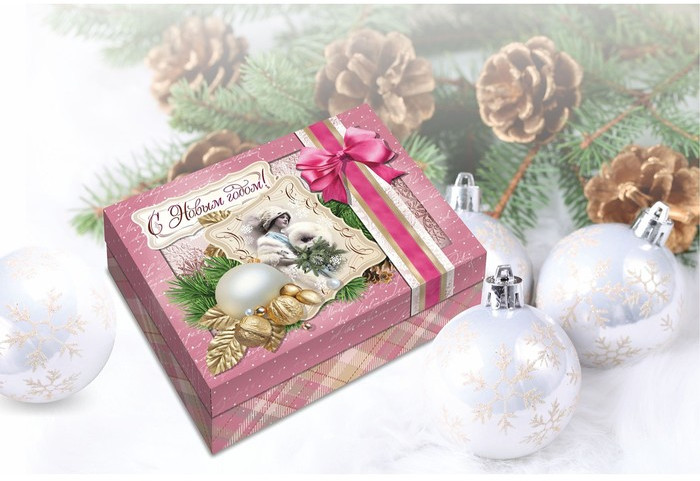 Коробка подарочная «Декупаж» | Новогоднее ассорти