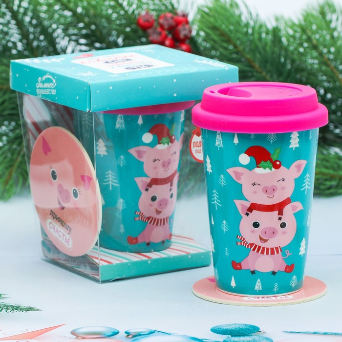 Набор «Верных друзей»: термостакан, подставка | Зимнее волшебство