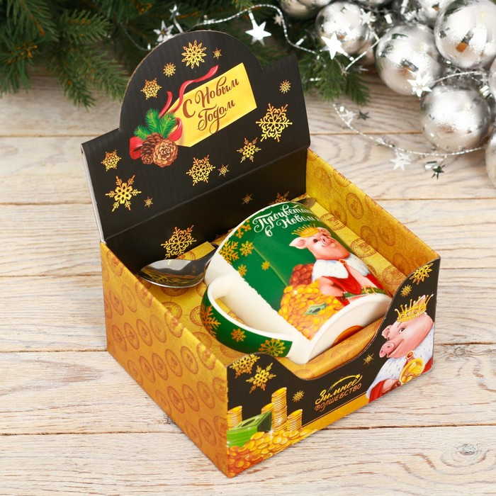 Набор «Процветания в Новом году»: кружка, ложка | Зимнее волшебство