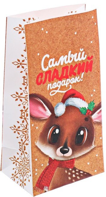 Пакет подарочный без ручек «Самый сладкий подарок» | Коллекция «Друзья-зверята» | Дарите Счастье