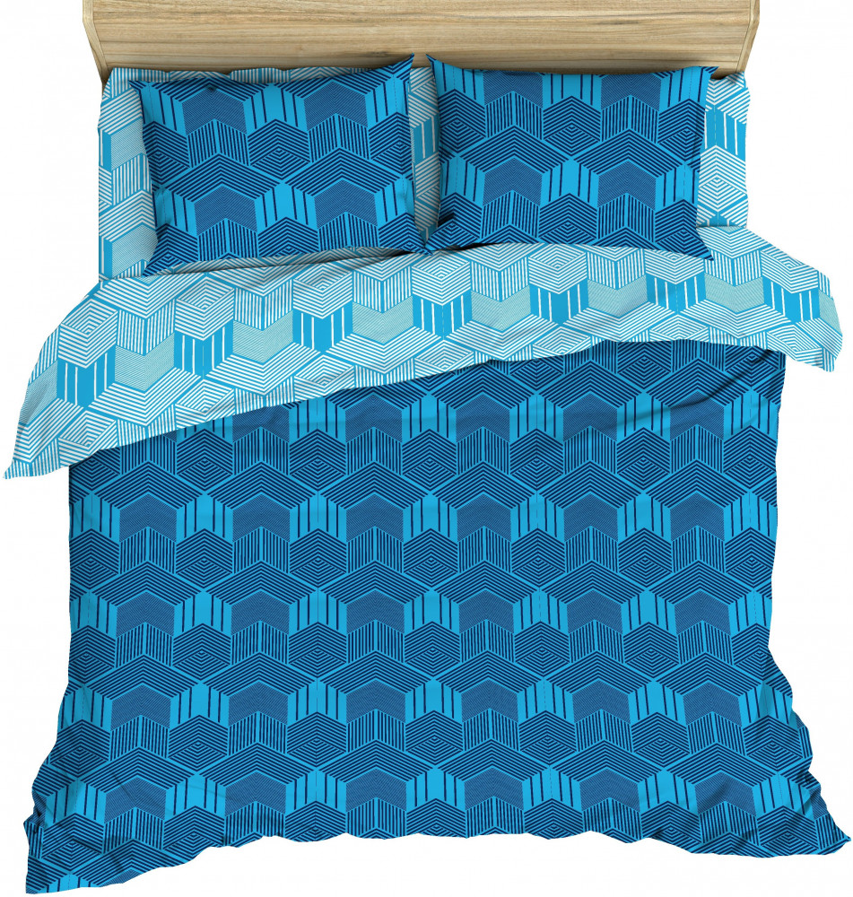 Комплект постельного белья «Квадро» (арт. 7655/4, евро, бязь, 2 наволочки 70х70) | Серебряная | Василиса