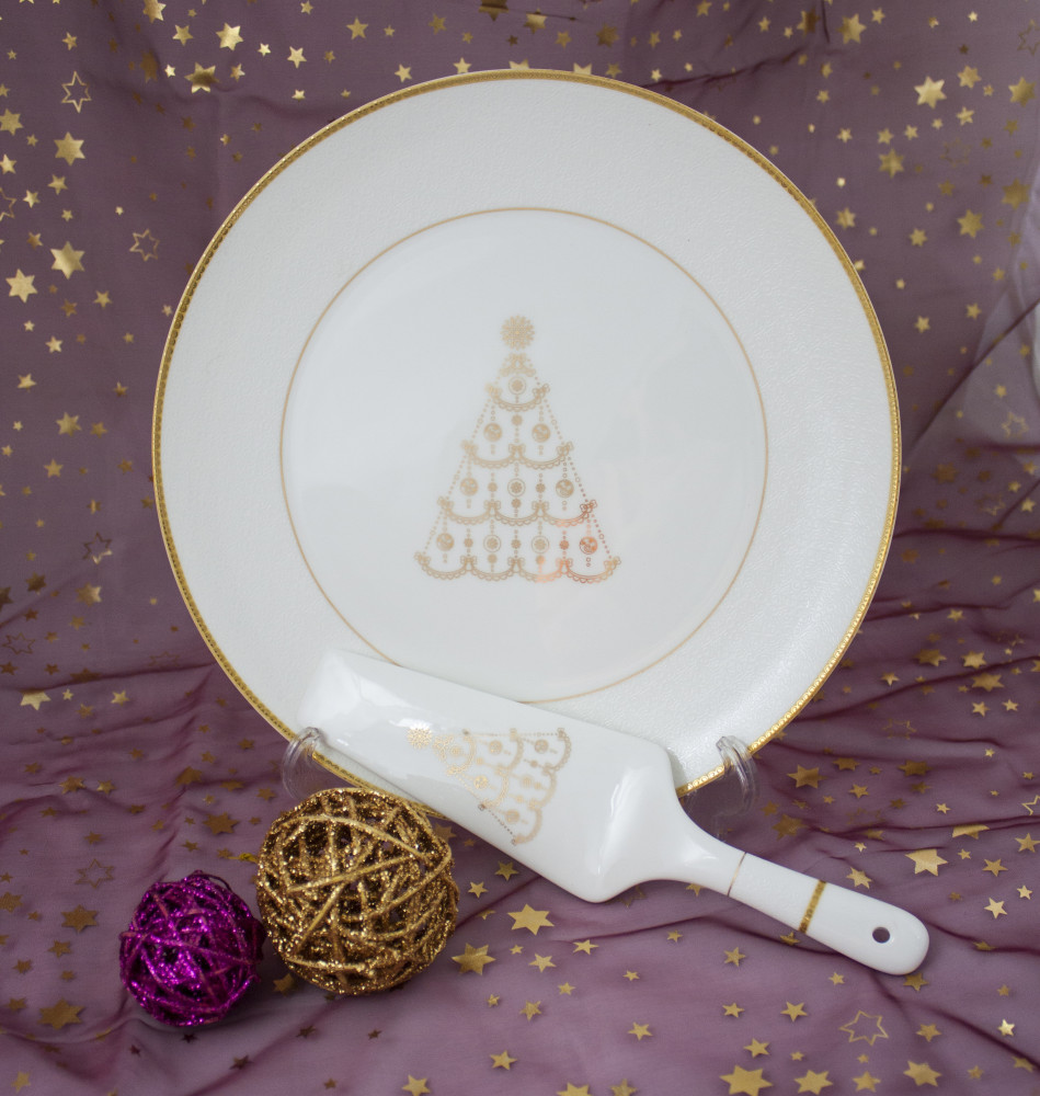 Блюдо для торта с лопаткой «Новый год» | Новый год | Акку