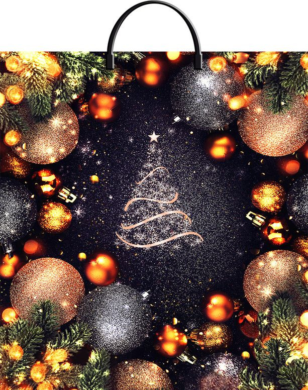 Пакет подарочный «Мерцающая ёлочка» (44х40 см) | ТикоПластик