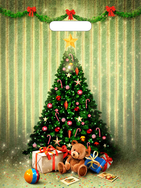 Пакет подарочный «Мишутка с подарками» (40х31 см) | ТикоПластик