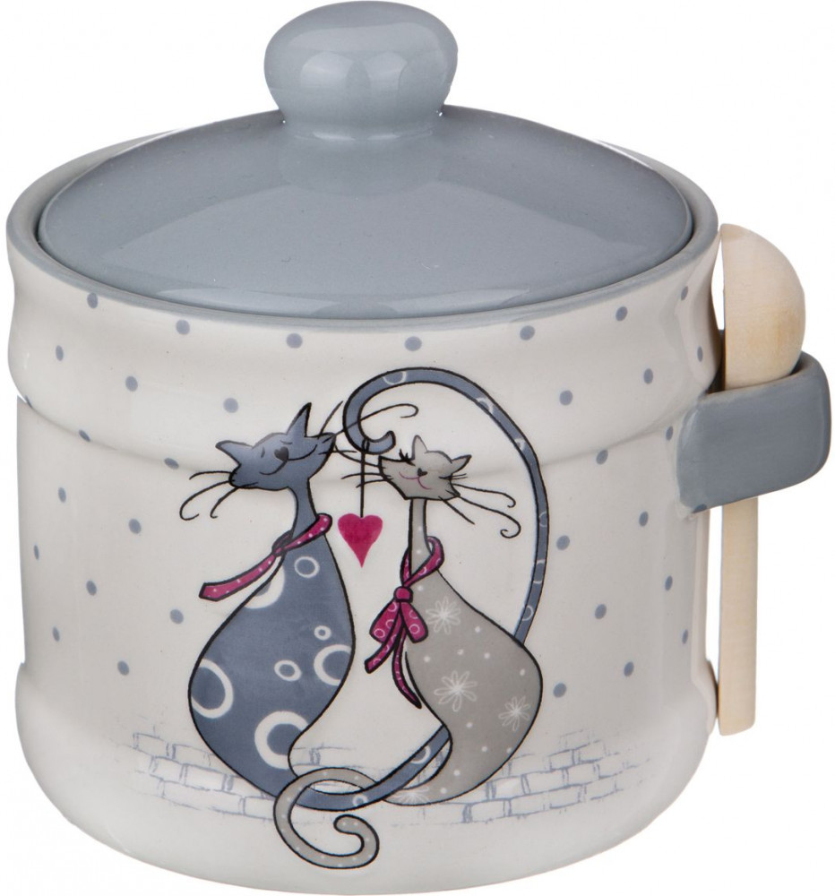 Банка для сыпучих продуктов с ложкой «Cat's Love» | Cat's Love | Lefard