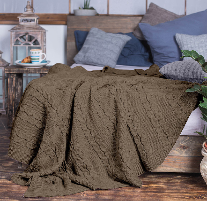 Плед вязаный (1,5-спальный, акрил, 150×200) | Sherlock | Унисон