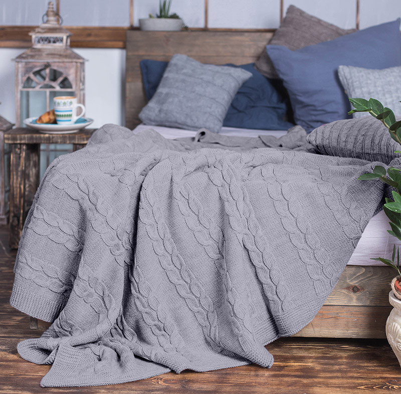 Плед вязаный (1,5-спальный, акрил, 150×200) | Sherlock | Унисон